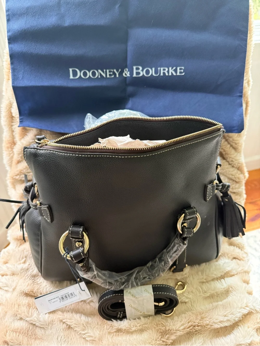Dooney & Bourke Black Pebble Leather Satchel